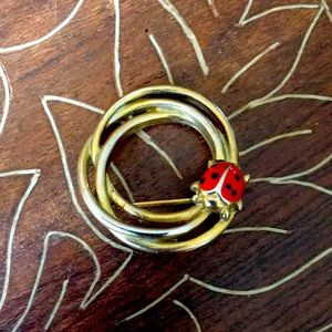 Vintage Ladybug Circle Pin